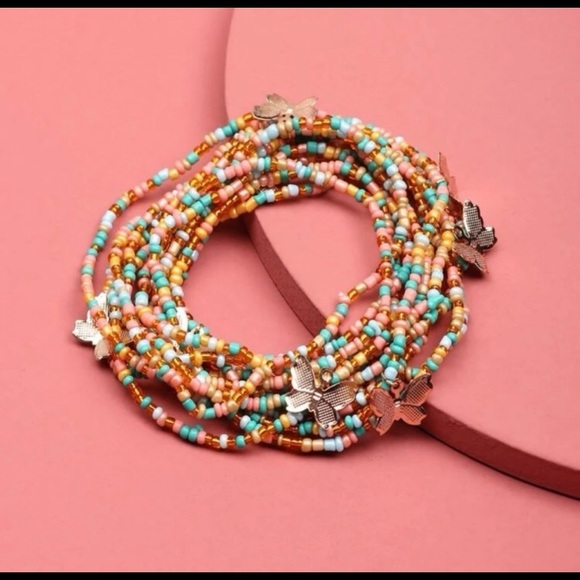 Jewelry 12 Piece Beaded Boho Butterfly Charm Bracelet Poshmark